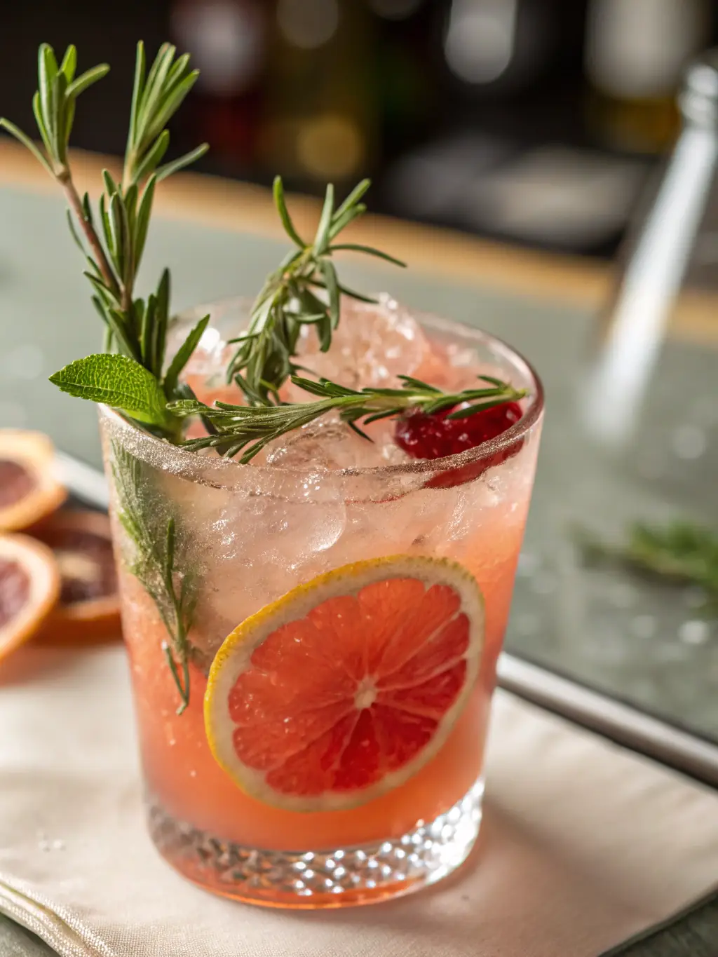 A detailed image of a signature cocktail being served in The Spot's outdoor lounge, highlighting the quality and presentation of the drinks.